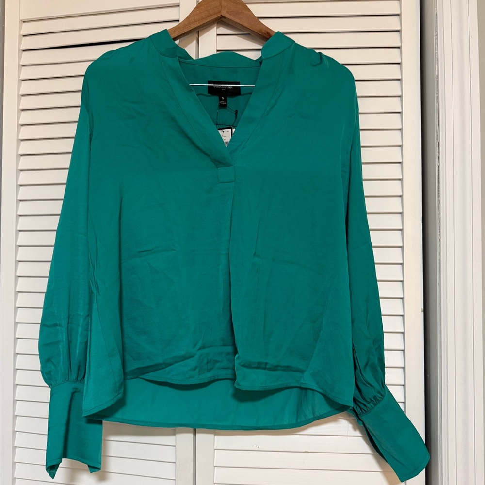 Banana Republic Teal V-Neck Blouse